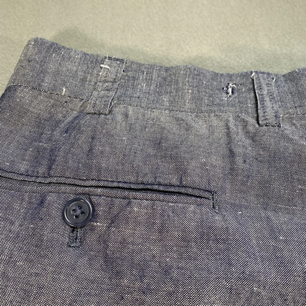 Vintage Phat Farm Mens Wide Leg Trousers Linen Blend Blue 40x30